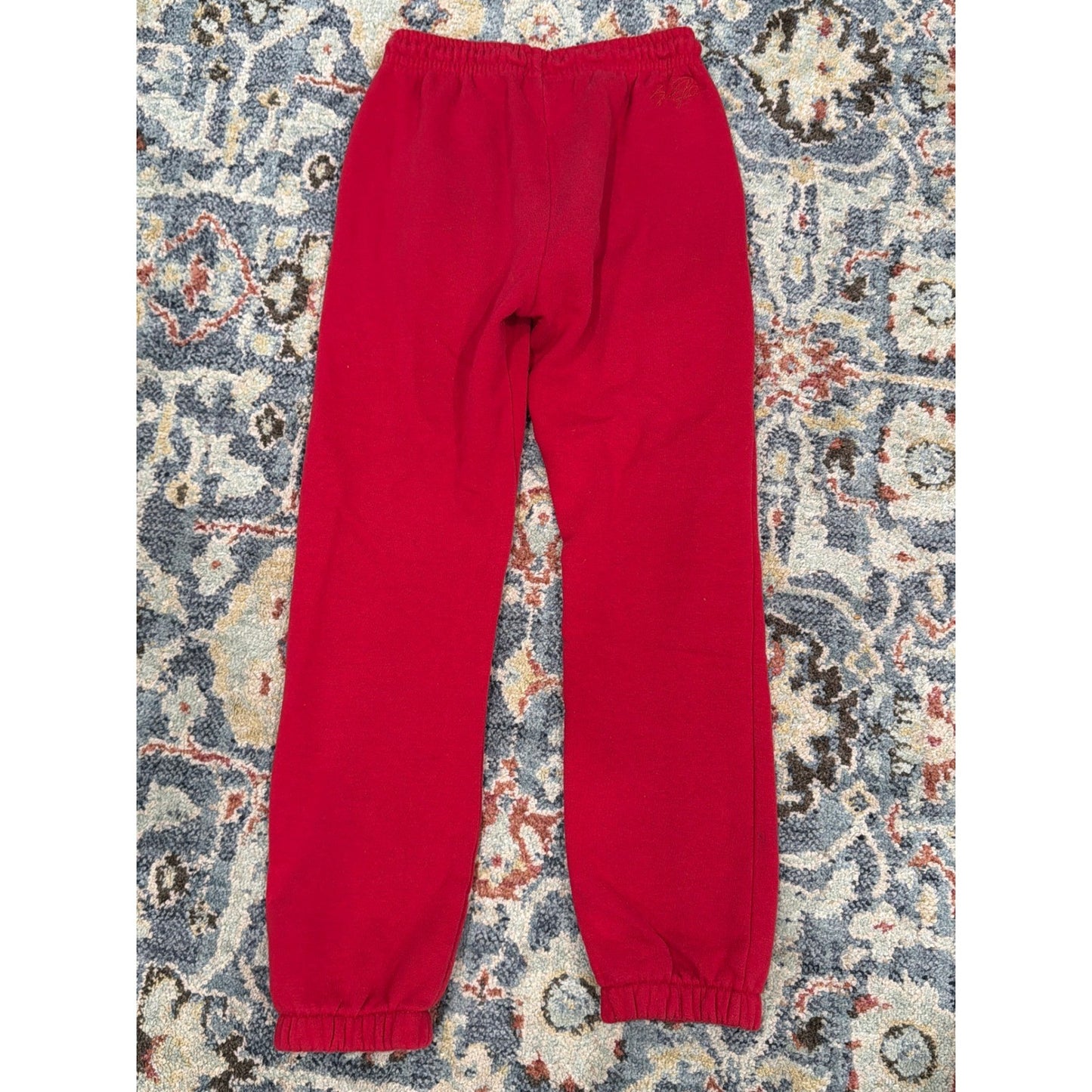 Jordan Sweatpants Boys Medium Red Jumpman Logo Fleece Joggers GUC5