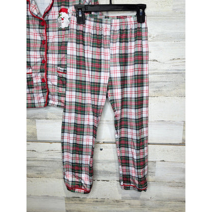 Rylee Faith Designs Pajama Set Kids 7 Red Plaid Santa Holiday3