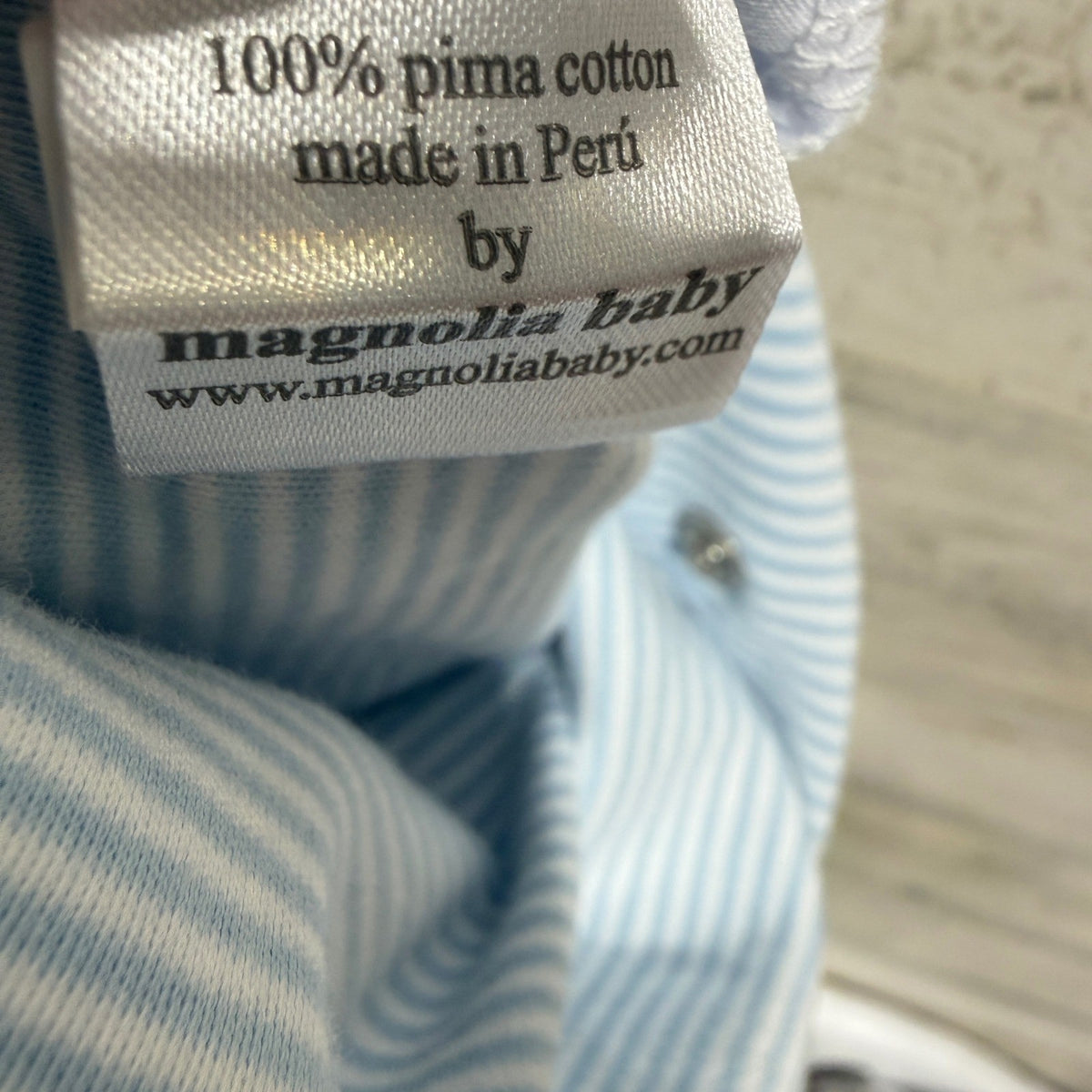 Magnolia Baby Striped Footie Pajamas Boys Pre Blue Pima Cotton Classic Flawed*4