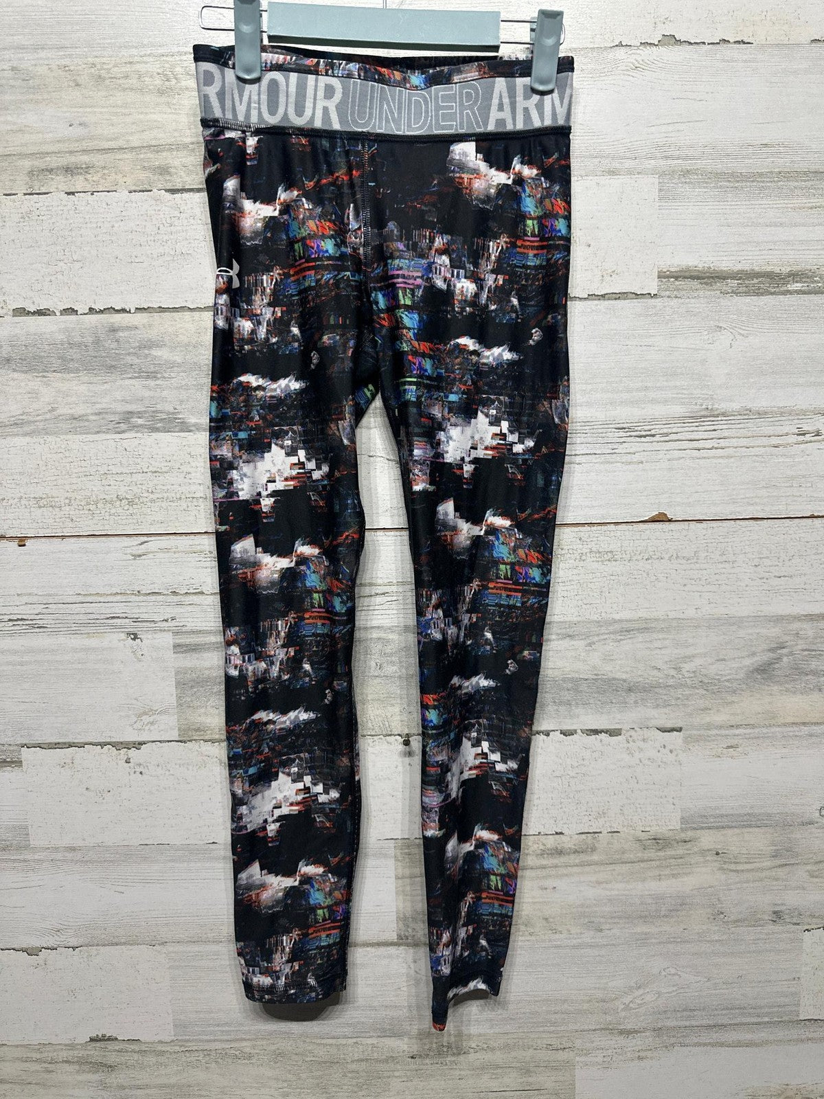 Under Armour Leggings Girls 10-12 Black Multicolor Print0