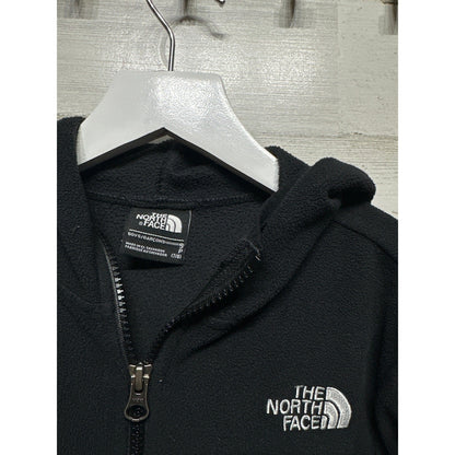 The North Face Fleece Hoodie Boys Small 7/8 Black Full Zip EUC1
