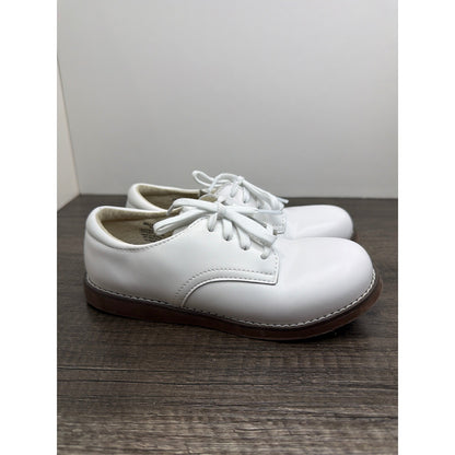 Footmates Willy Oxford Boys 13.5 White Leather Lace Up Classic Preppy EUC0