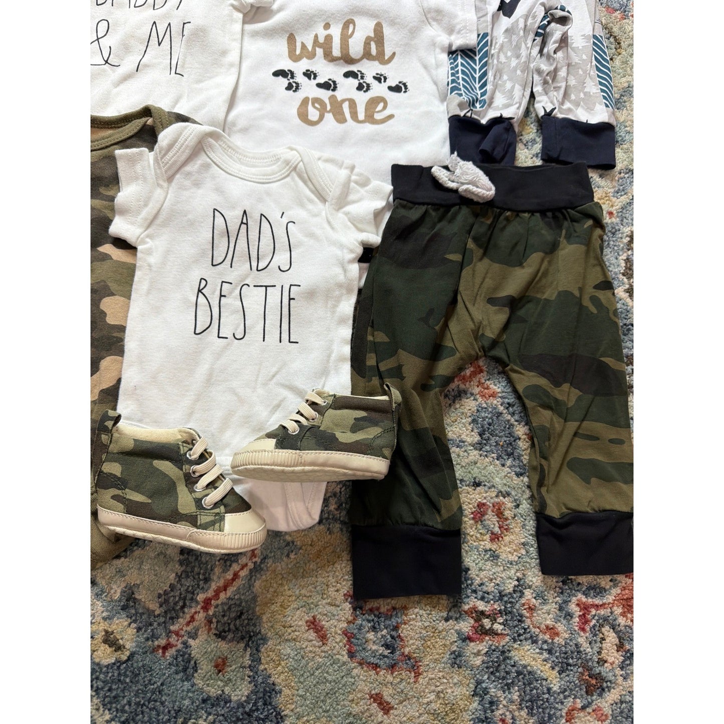 Rae Dunn Baby Gap Boys 0-3M Green Brown Camo Camping 12pc Bundle Gorpcore GUC1
