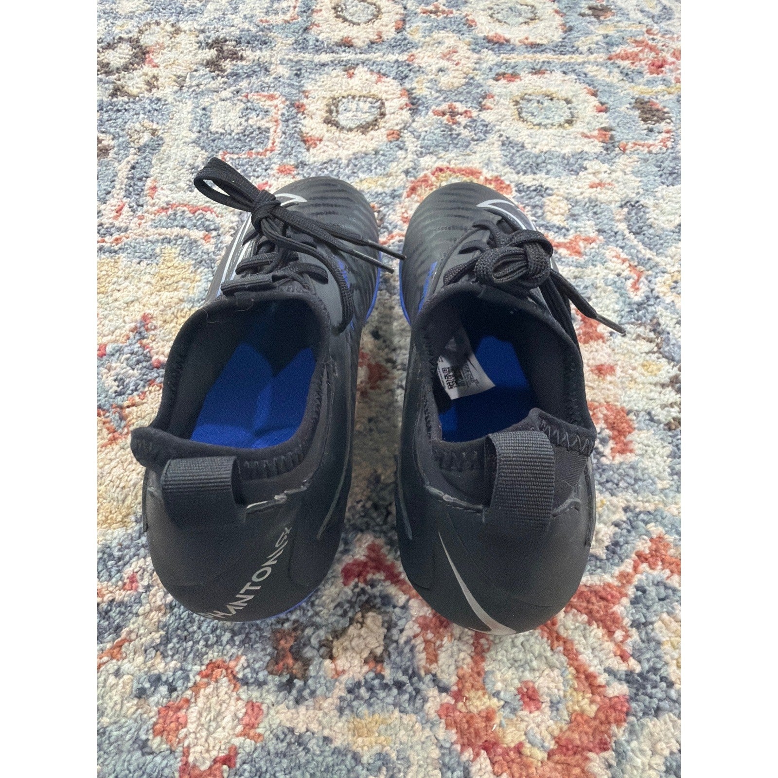 Nike Phantom GX Academy Soccer Cleats Boys 3.5 Black Blue Sporty New3