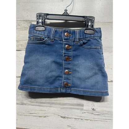 Cat & Jack Denim Skirt Girls 12m Blue Button Front Mini EUC0