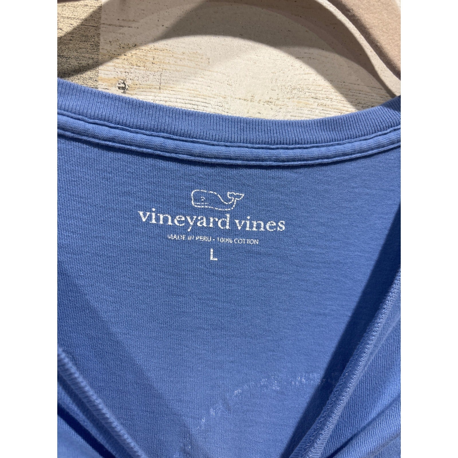 Vineyard Vines Long Sleeve Shirt Mens Large Blue Pocket Tee Preppy EUC3