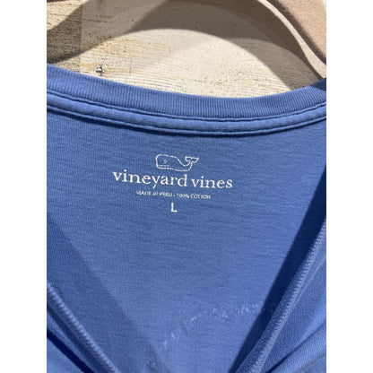 Vineyard Vines Long Sleeve Shirt Mens Large Blue Pocket Tee Preppy EUC3