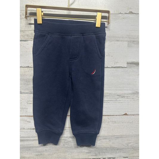 Nautica Sweatpants Boys 18M Navy Blue Fleece Joggers Preppy EUC0