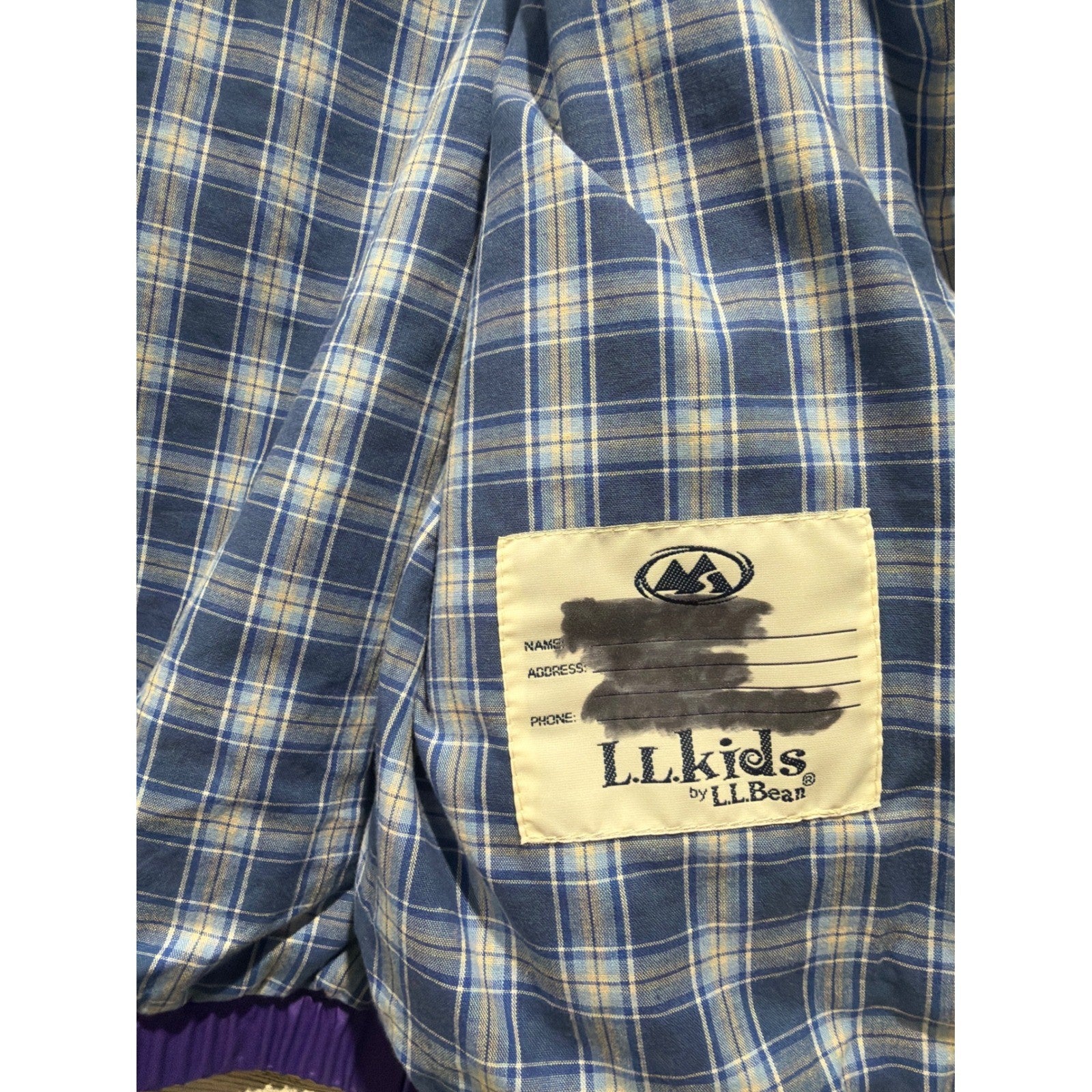 LL Bean Windbreaker Jacket Kids 8 Purple Hooded Full Zip Gorpcore EUC5