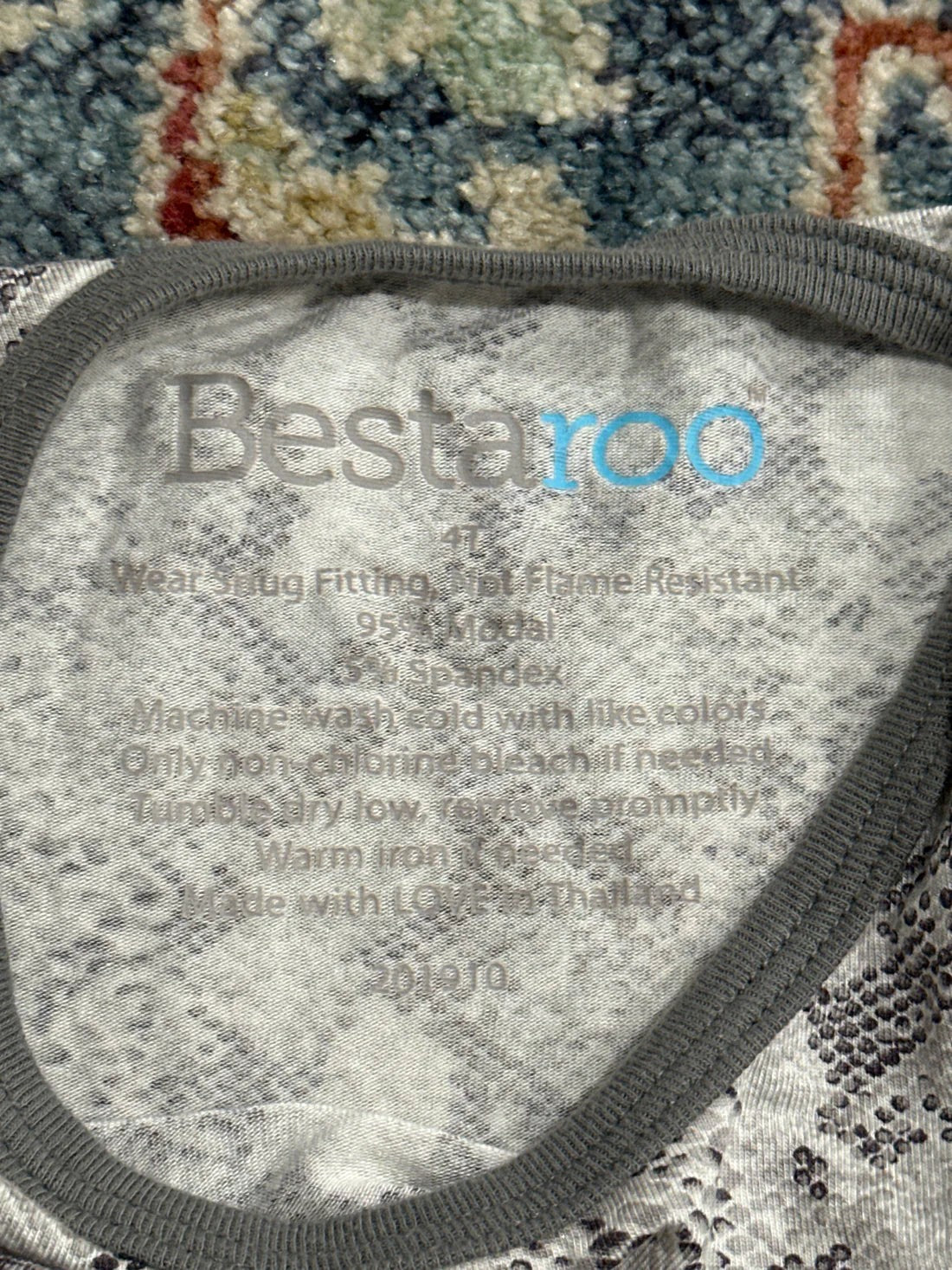 Bestaroo Dress Kids 4T Grey Snakeskin Print Modal Short Sleeve EUC1