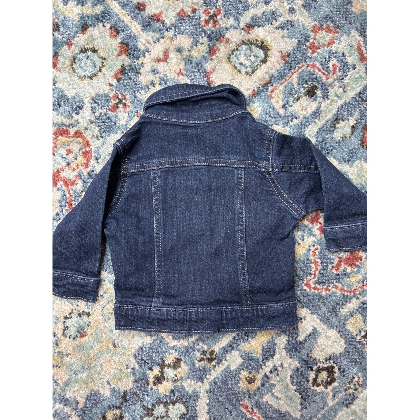 Wrangler Denim Jacket Baby 3-6M Dark Blue Snap Front Western Trucker EUC3