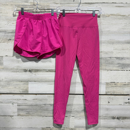 Activewear Bundle Girls Large 10/12 Pink Blue Spandex Sporty EUC4