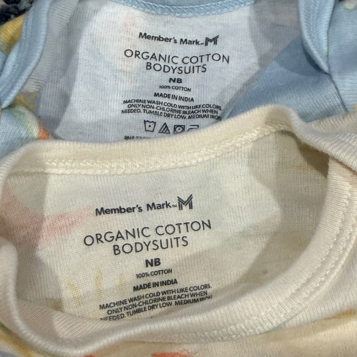 Member's Mark Bodysuit Set Kids NB Multi Organic Cotton Celestial Boho EUC6
