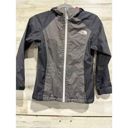 The North Face DryVent Jacket Girls S 7/8 Black Grey Hooded Gorpcore GUC0