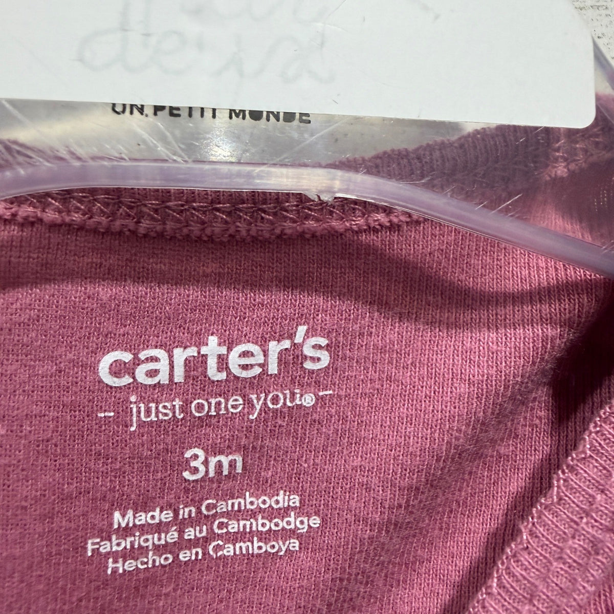 Carter's Just One You Averie Grace Co Baby Girl 0-3M Mauve Velvet Knit Bundle2