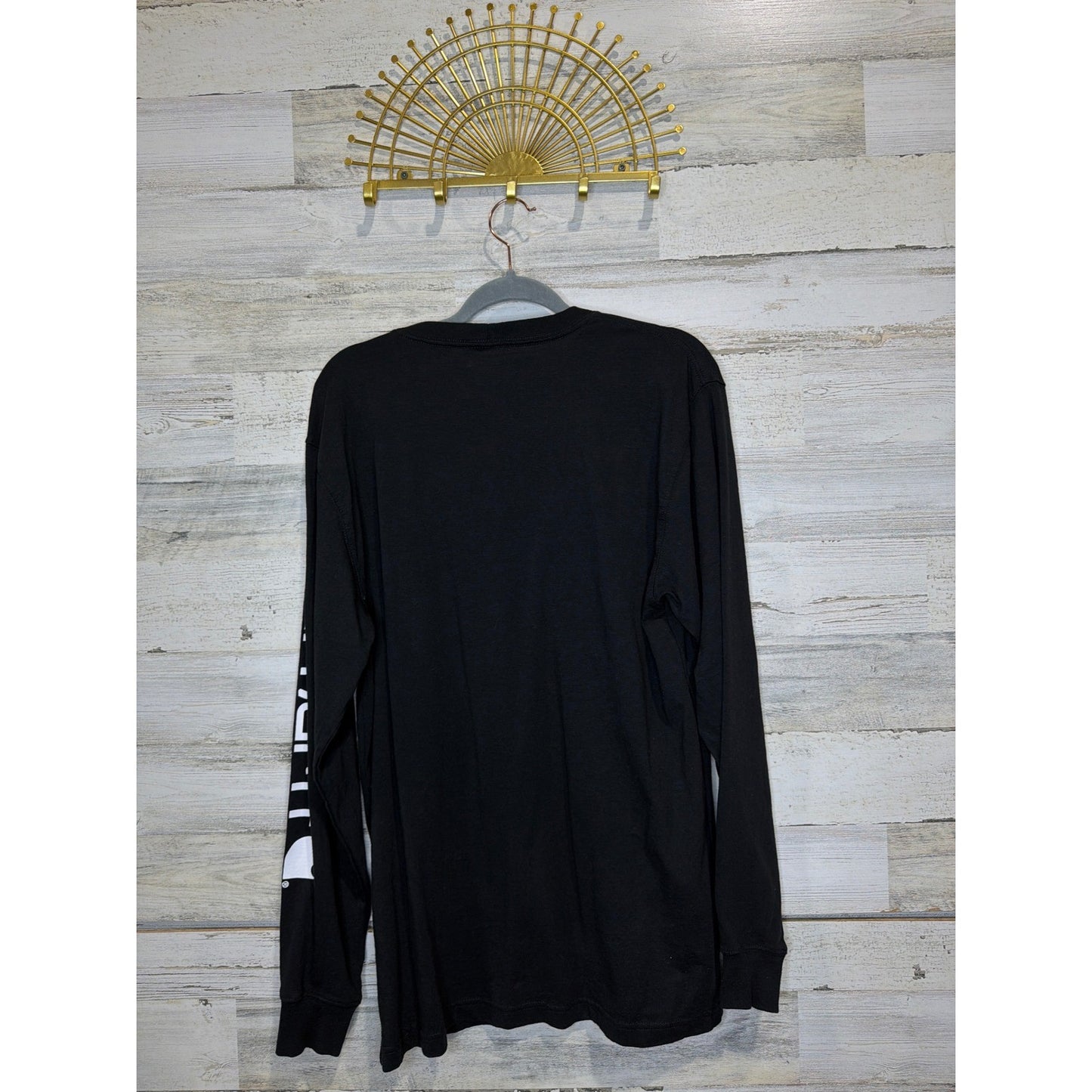 Carhartt Long Sleeve Shirt Mens Small Black Loose Fit Graphic Workwear EUC3