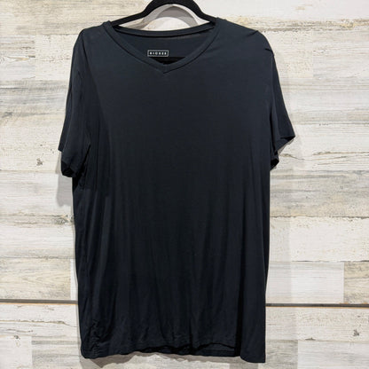 Kickee V-Neck Shirt Mens L Black Bamboo Viscose Spandex Basic Casual EUC0