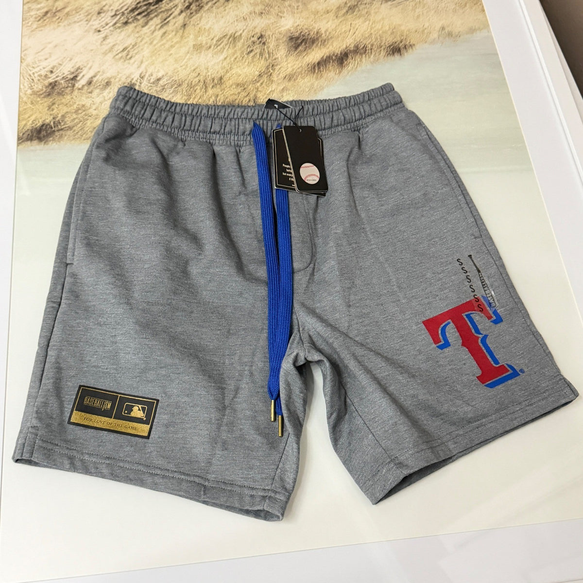 Baseballism Sweat Shorts Men Small Gray Texas Rangers MLB Sporty NWT0