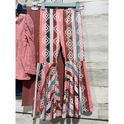 Old Navy Haute Hippie Girls 5T 5/6 Pink Blue Outfit Lot Boho Tribal Flare EUC1