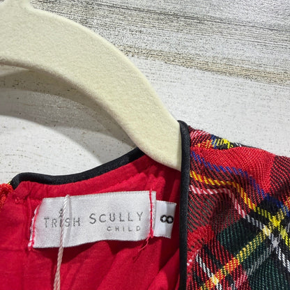 Trish Scully Plaid Dress Girls 8 Red Tartan Holiday Christmas Classic *Flawed5