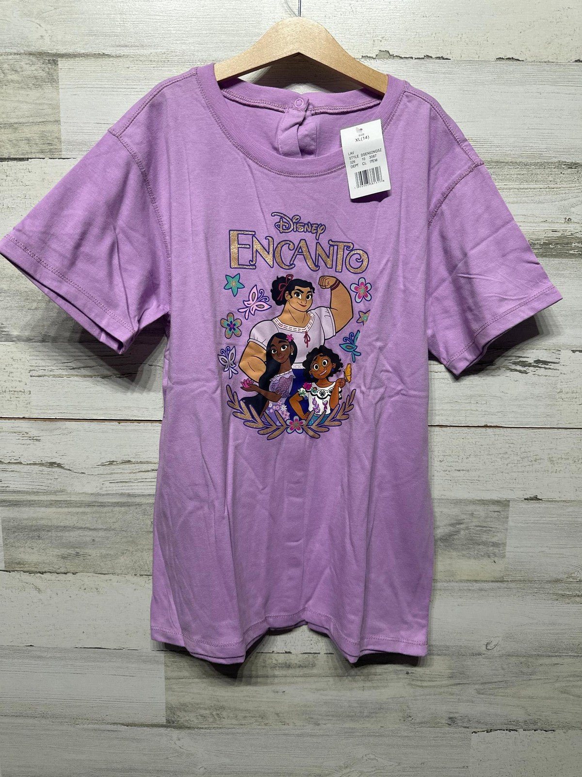Disney Encanto T-Shirt Kids XL(14) Lavender Luisa Isabela Mirabel Graphic NWT0