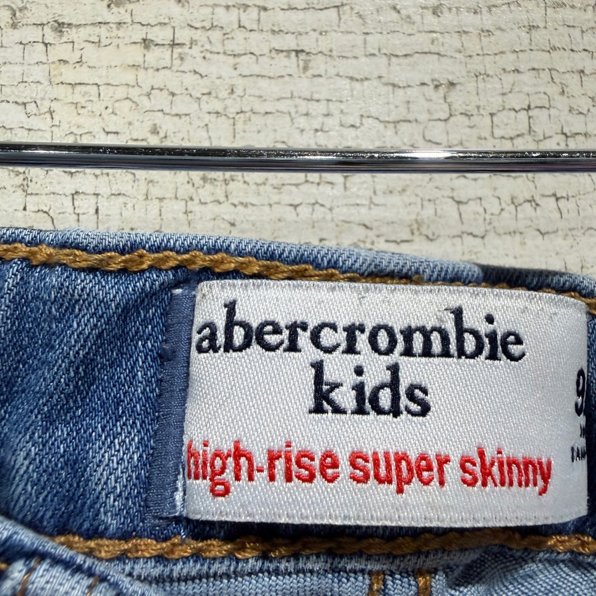 Abercrombie High-Rise Super Skinny Jeans Girls 9/10 Blue Cotton Blend Modern1