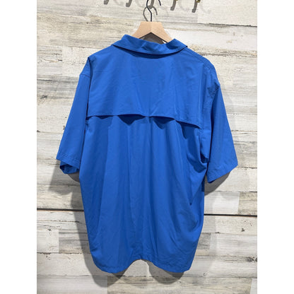 Bimini Bay Button Up Shirt Men XL Blue Fishing Performance Gorpcore EUC1
