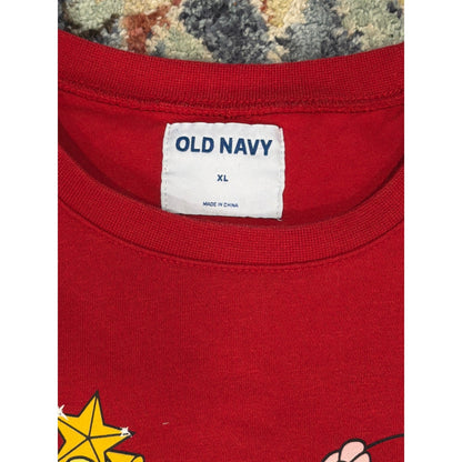 Old Navy SpongeBob Christmas Sweatshirt Women XL Red Holiday Graphic EUC2