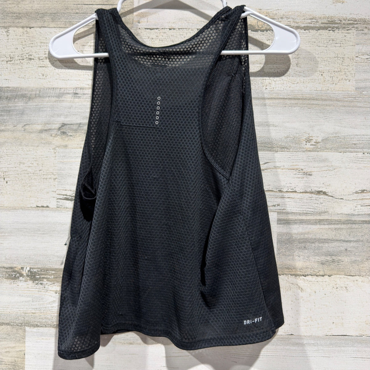 Nike Dri-FIT Mesh Tank Top Women L Black 849876-010 Running Sporty *Flawed5