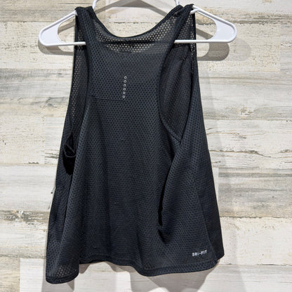 Nike Dri-FIT Mesh Tank Top Women L Black 849876-010 Running Sporty *Flawed5