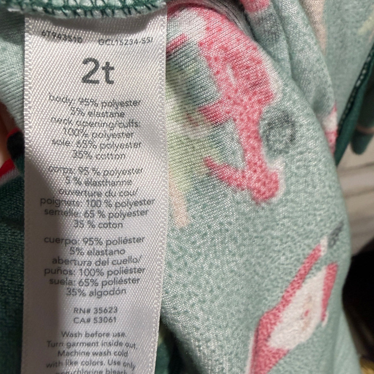 Carter's Just One You Footed Pajamas Kids 2T Green Red Fleece Christmas Holiday7