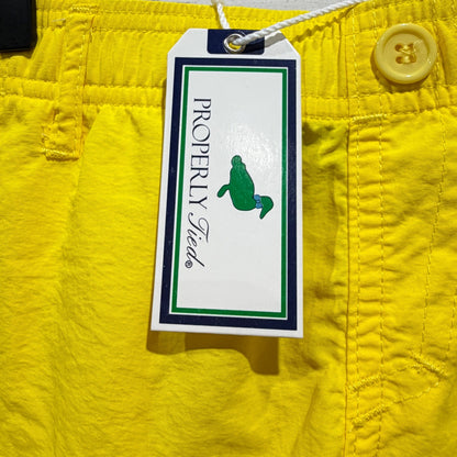 Properly Tied Suzy Short Girls YM Yellow Nylon Mesh Lined Preppy NWT2