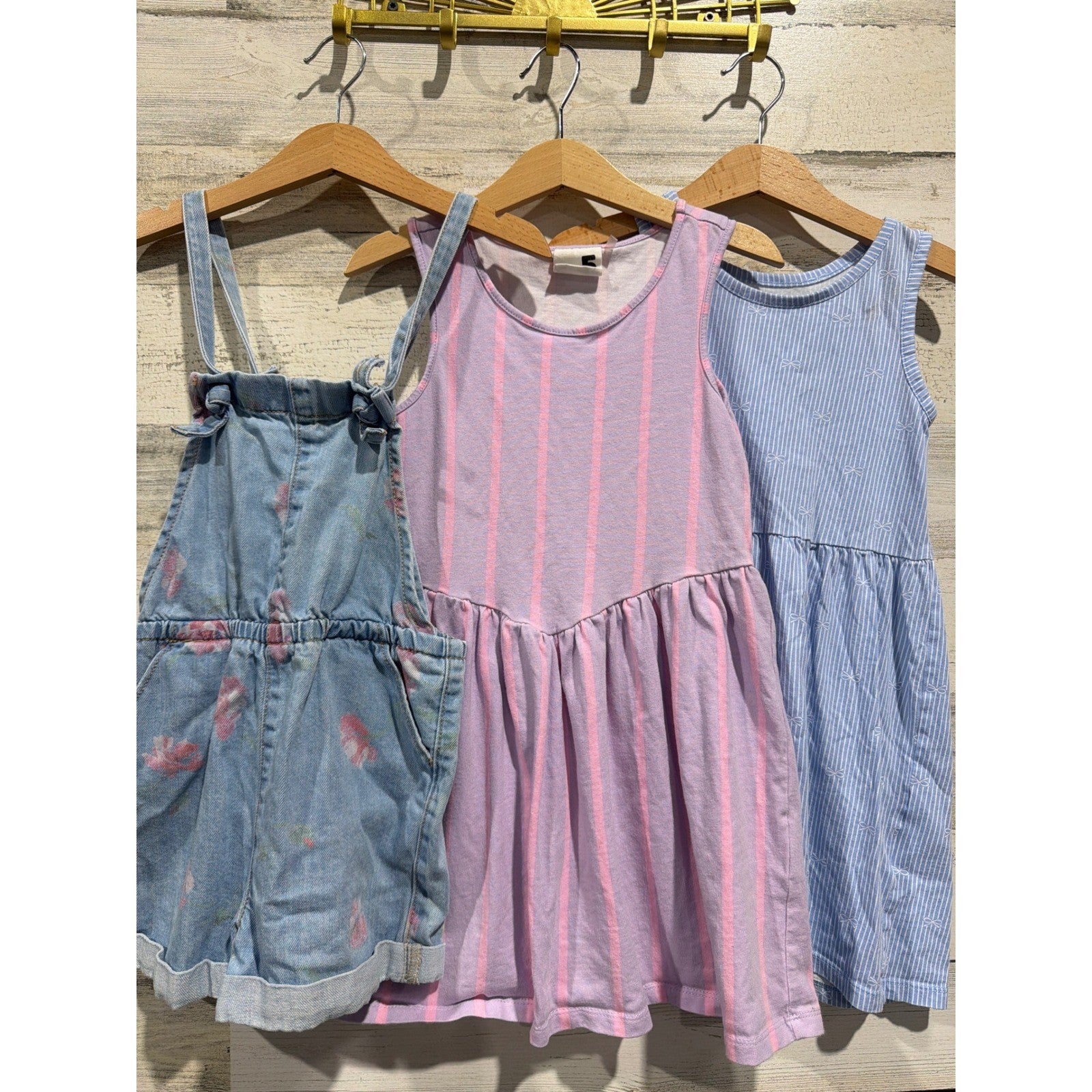 OshKosh Cotton On H&M Dress Lot Girls 5T Multicolor Floral Stripe Summer EUC0