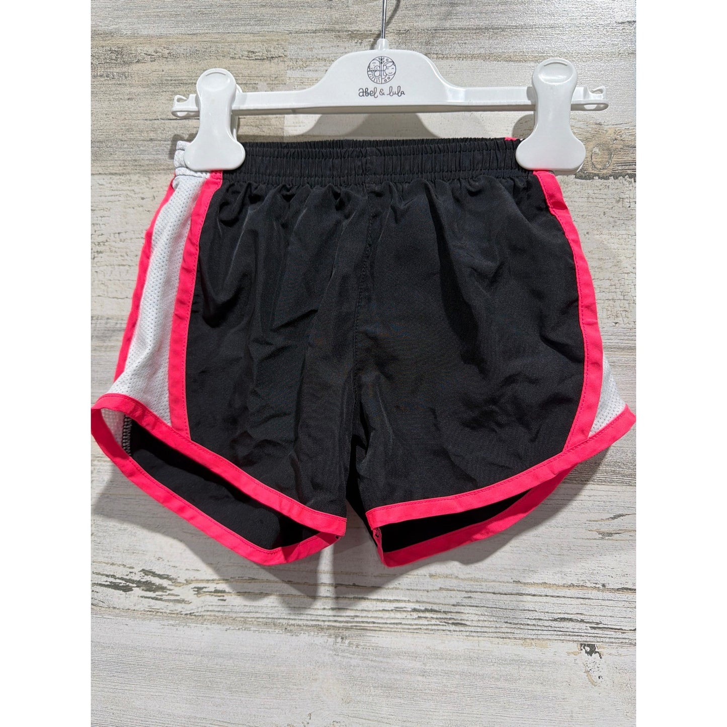 Nike Dri-FIT Shorts Girls Size 6 Black Pink Mesh Athletic Sporty *Flawed0