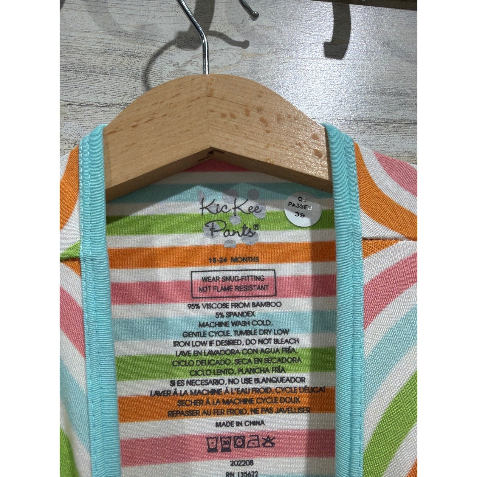 Kickee Pants Coverall Girls 18-24M Beach Day Stripe Bamboo Pajama NWT2