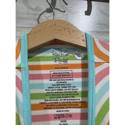 Kickee Pants Coverall Girls 18-24M Beach Day Stripe Bamboo Pajama NWT2