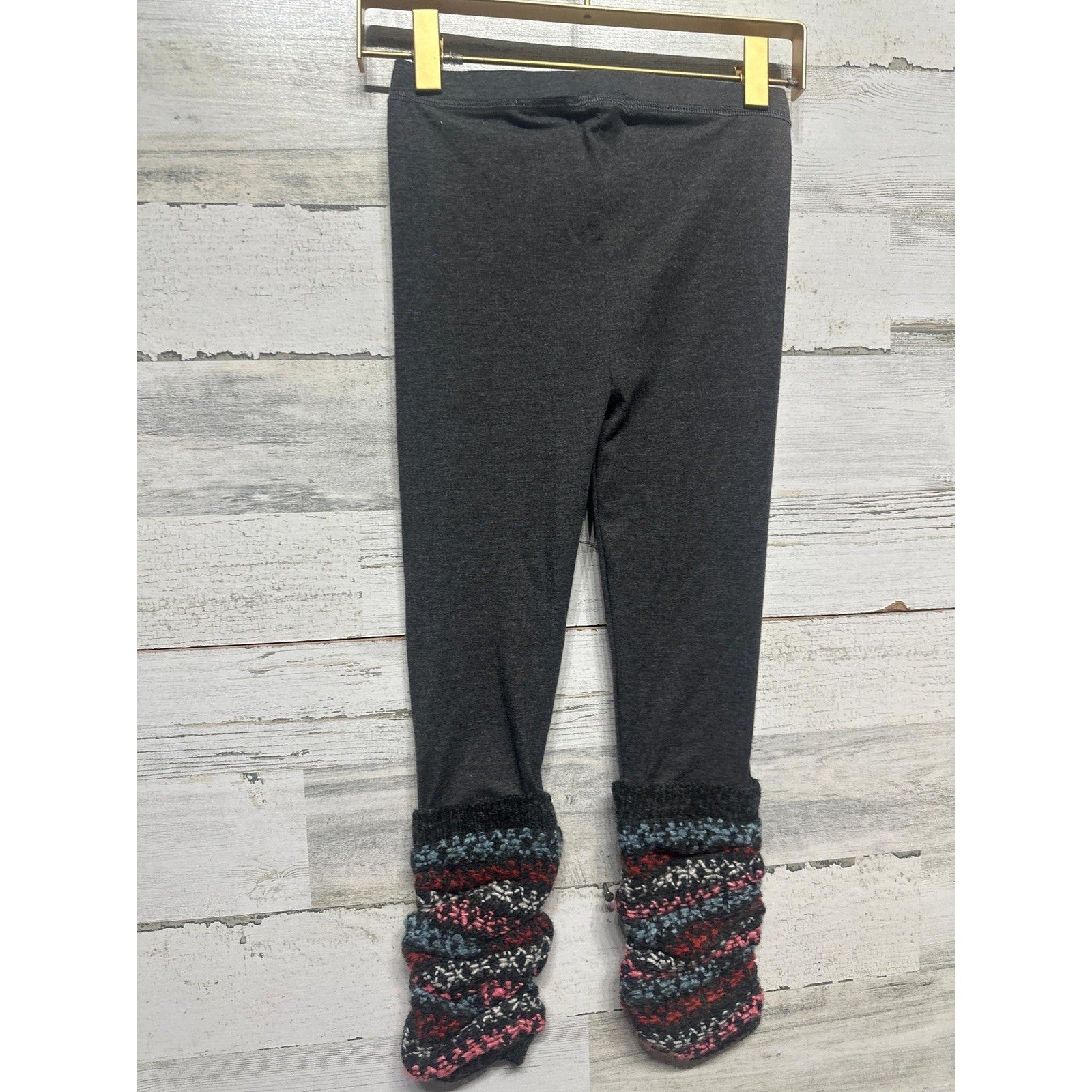 Mimi & Maggie Sonora Valley Leggings Girls 4 Gray Knit Leg Warmer Boho NWT3