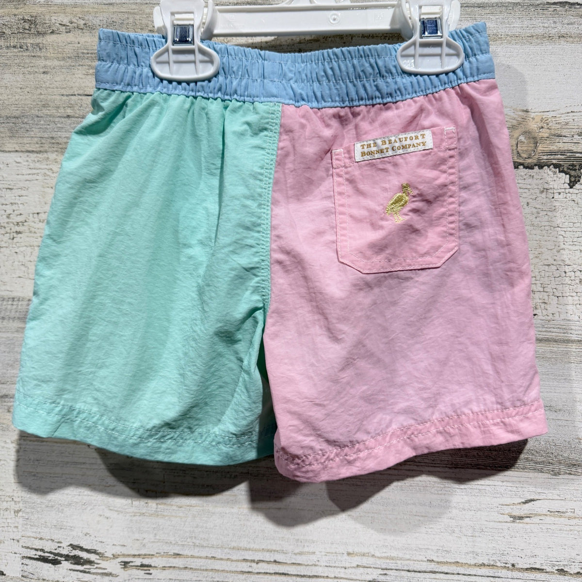 The Beaufort Bonnet Company Swim Trunks Boys 4T Pastel Colorblock Preppy EUC0
