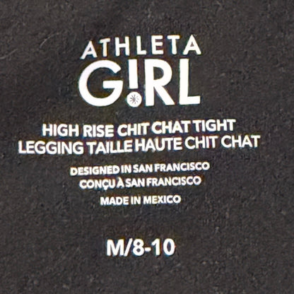 Athleta Girl Chit Chat Tight Legging Girls M 8-10 Black High Rise Active EUC1