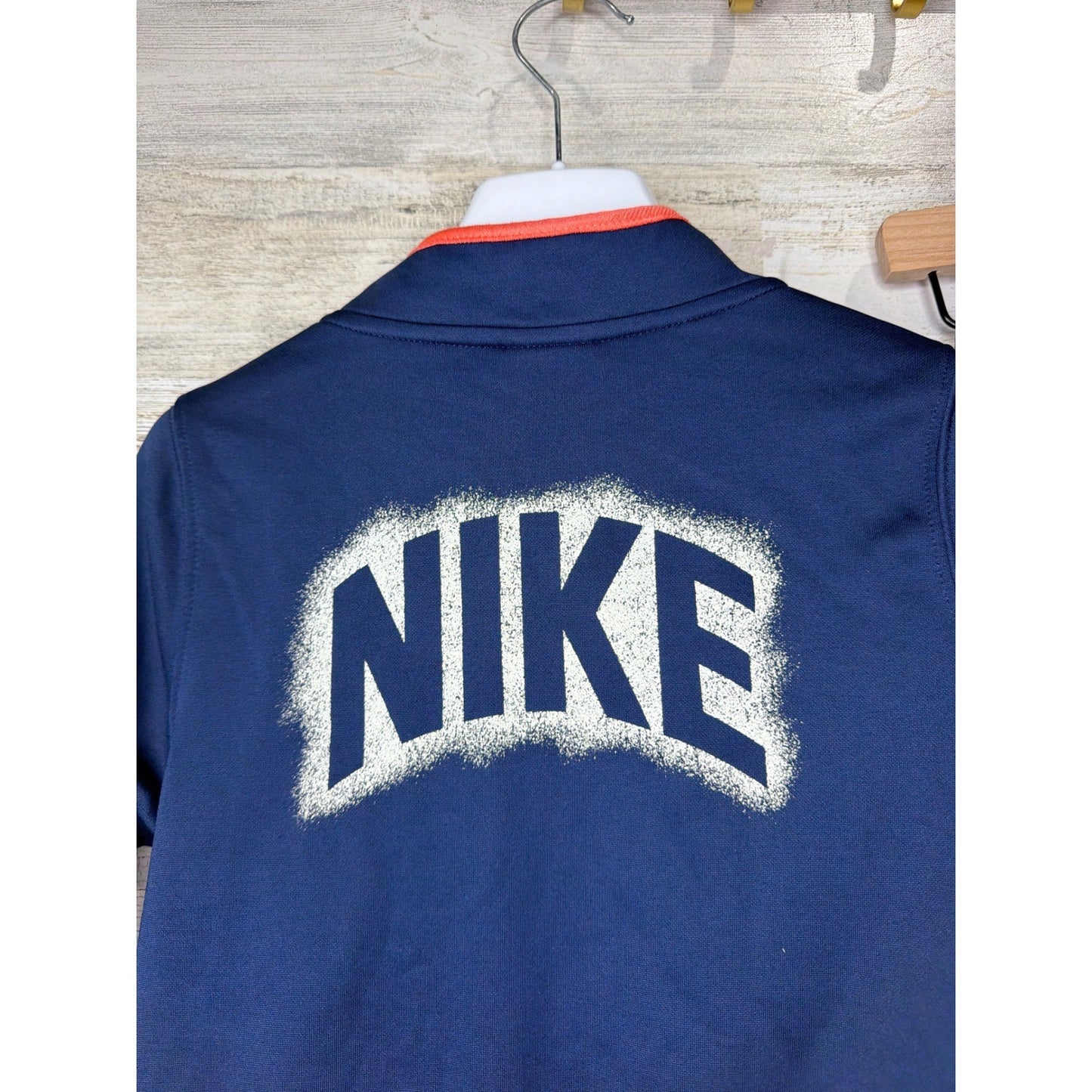 Nike Tracksuit Set Boys Size 7 Navy Blue Orange Zip Up Jacket Joggers5