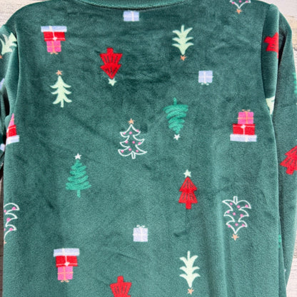 Carter's Footed Sleeper Kids 24M Green Christmas Tree Fleece Holiday EUC5