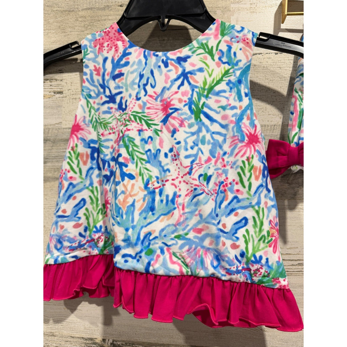 Little Bear Smocks Coral Reef Bloomers Set Girls 3T Pink Blue Cotton Coastal EUC1