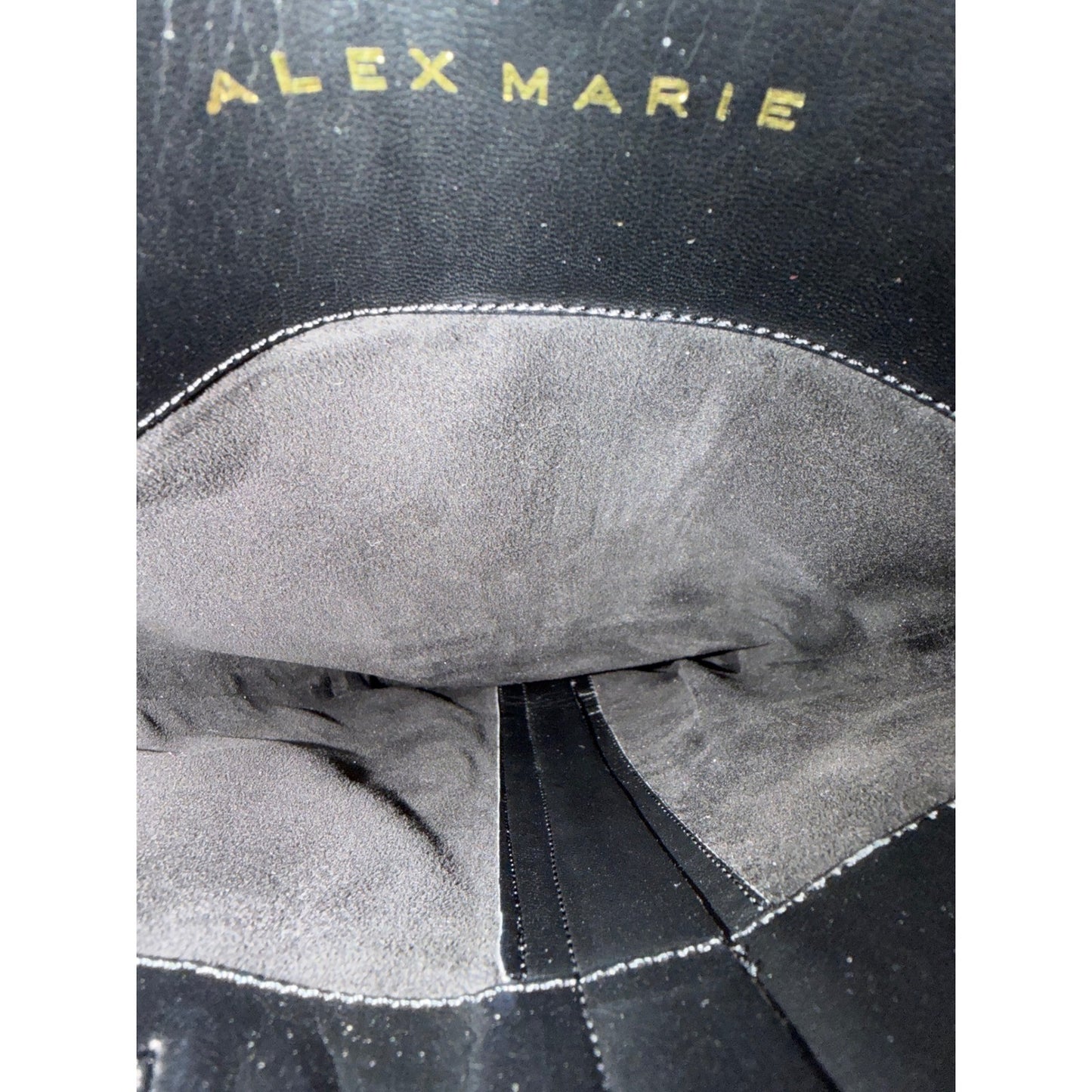 Alex Marie Riding Boots Women 8MW Black Wide Calf Leather Buckle EUC5