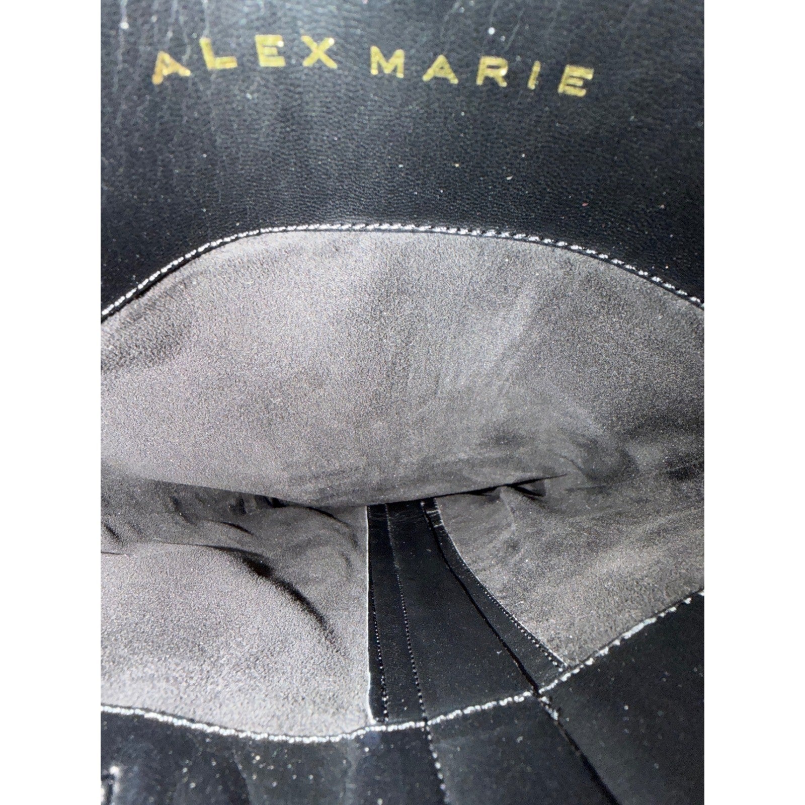 Alex Marie Riding Boots Women 8MW Black Wide Calf Leather Buckle EUC5