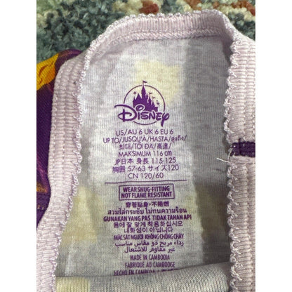 Disney Wish Pajama Set Girls 6 Purple Asha Star Shine On EUC1