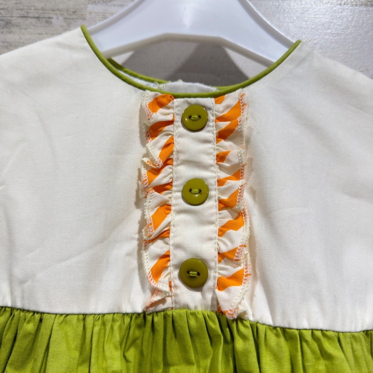 Cotton Kids Dress Girls 18m Orange Green Floral Tiered Boho NWT2