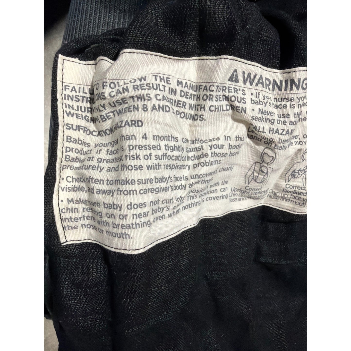 Wildbird Ring Sling Baby Carrier Kids Black Linen Gold Ring Boho EUC3