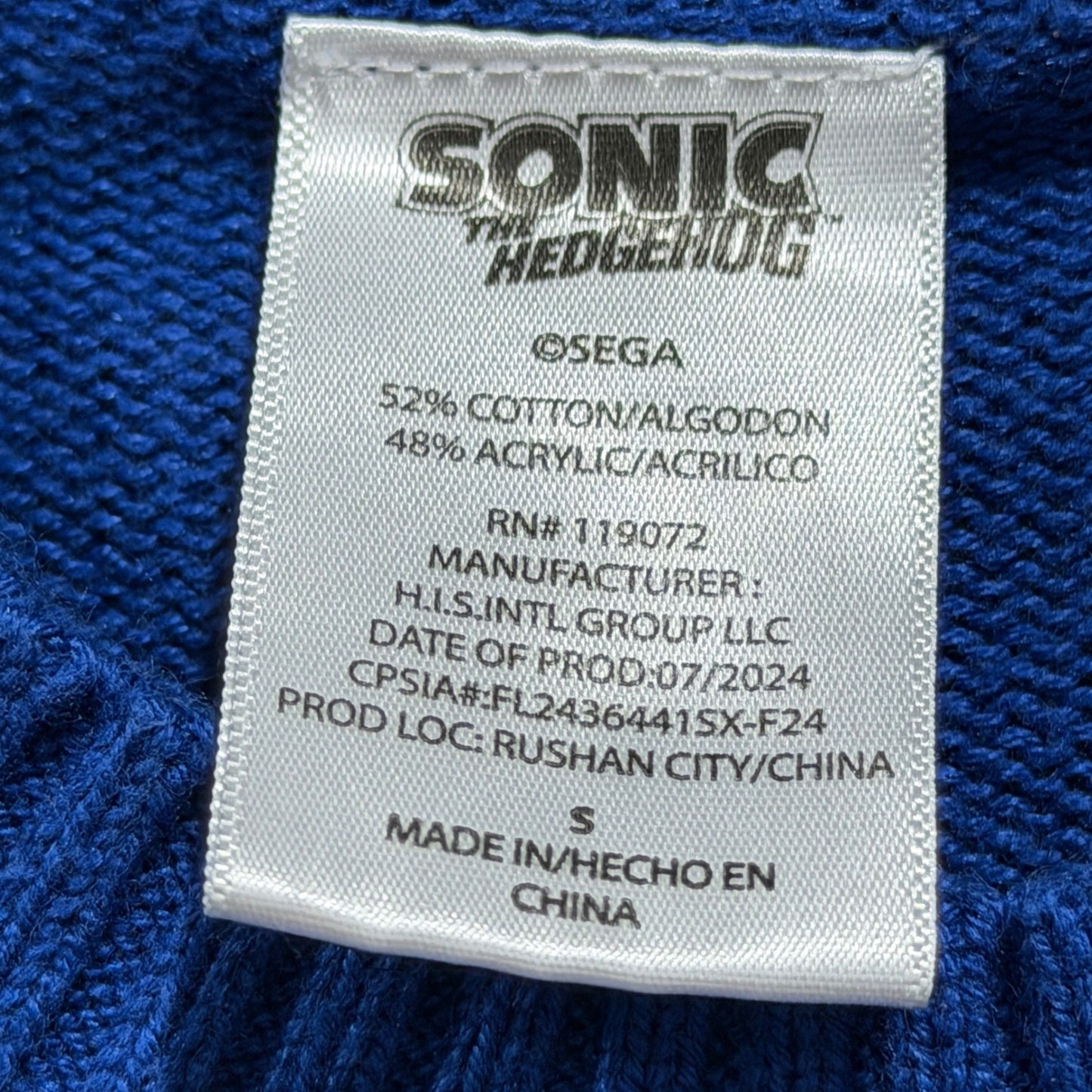 Sonic the Hedgehog Sweater Boys Small Blue Snowboard Character2