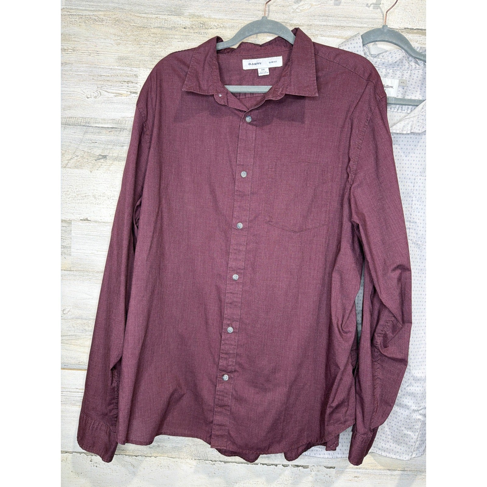 Old Navy Goodfellow Shirt Bundle Men XXL Green Burgundy White Slim Fit3