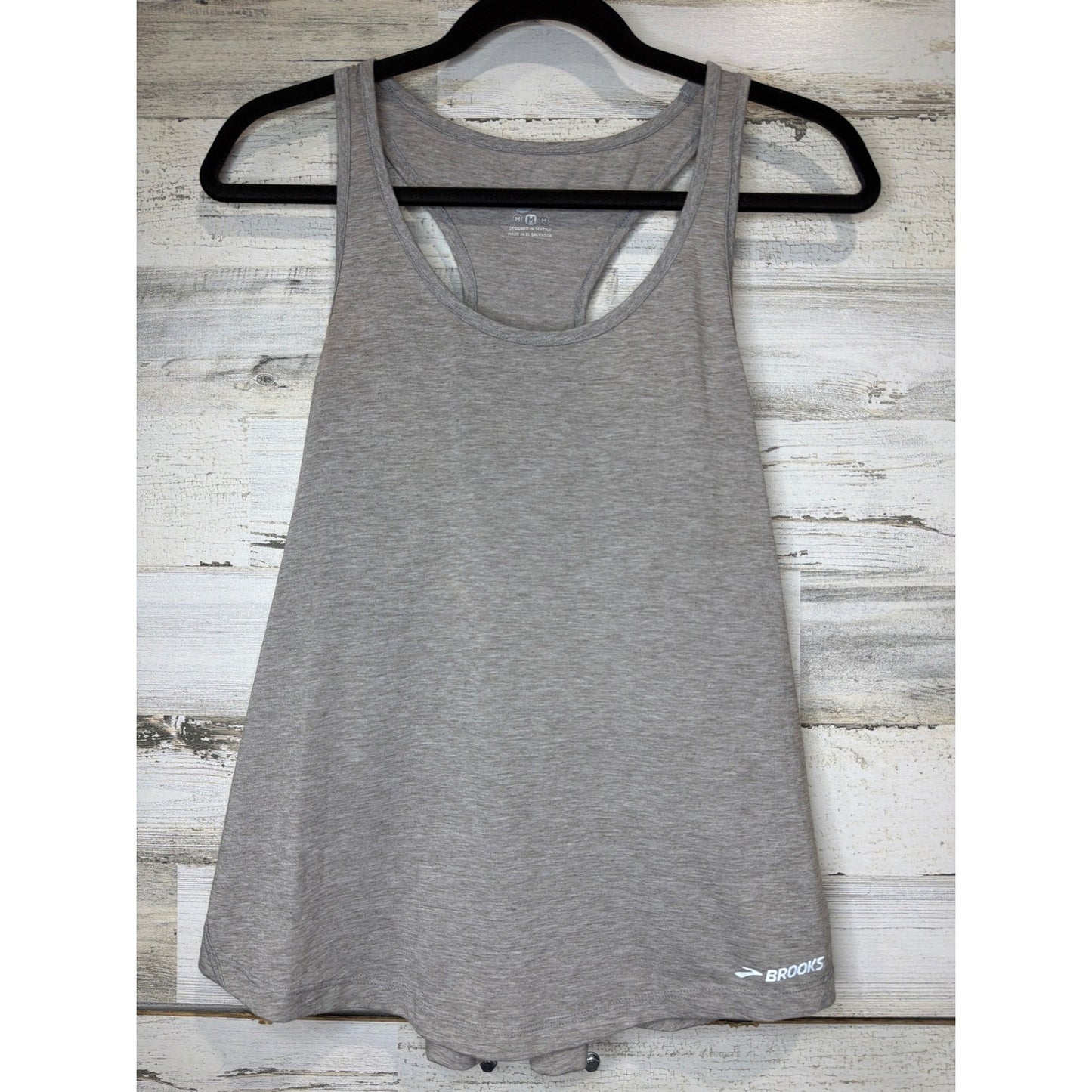 Brooks Racerback Tank Top Women Size M Gray Athletic Running Workout EUC0
